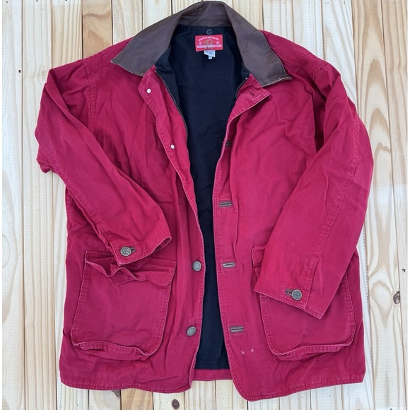 Vintage Marlboro Country Store Chore Coat Jacket Men's Size Medium‎ Red Canvas - Picture 2 of 12